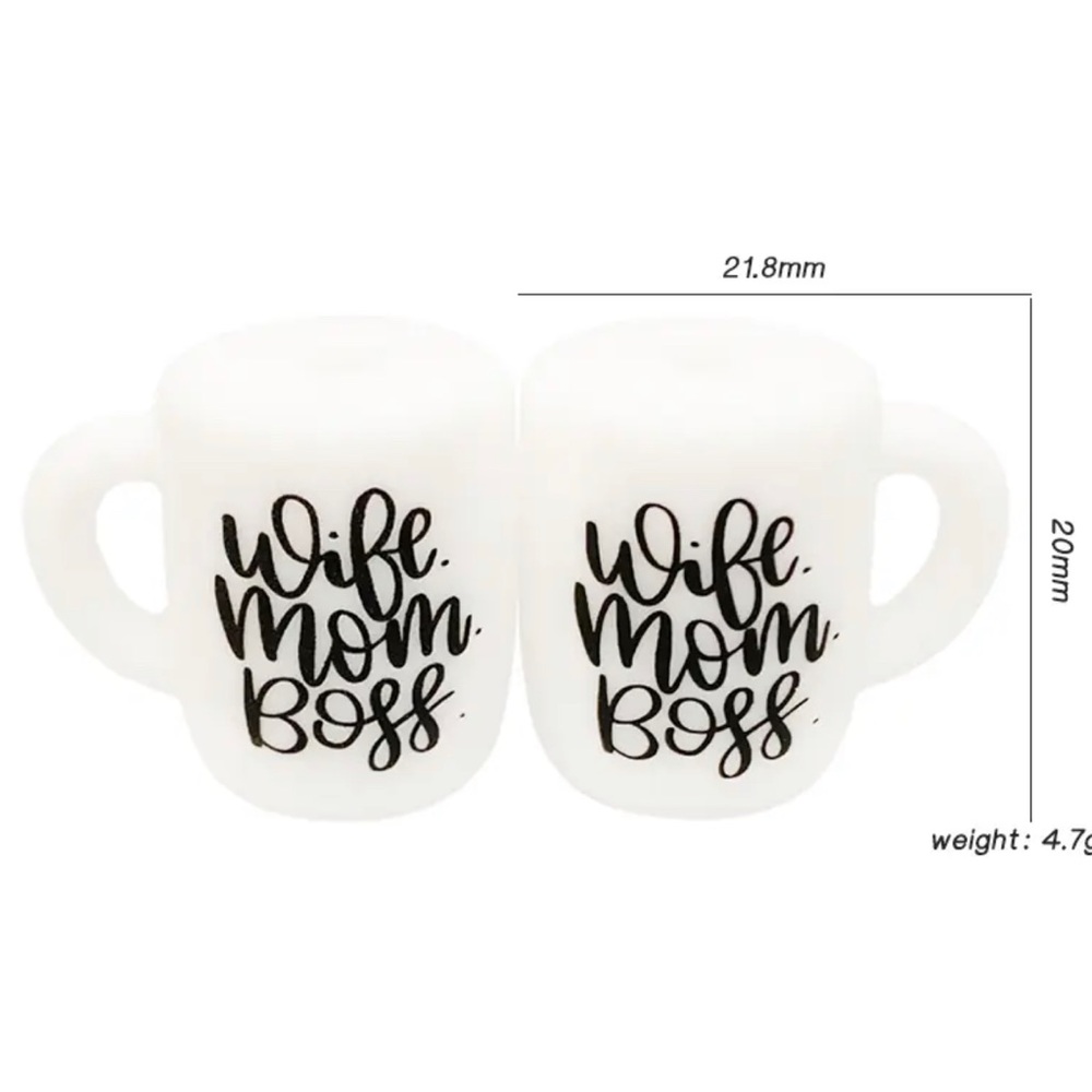 ☕️ Wife. Mom. Boss Silicone Focal Beads
